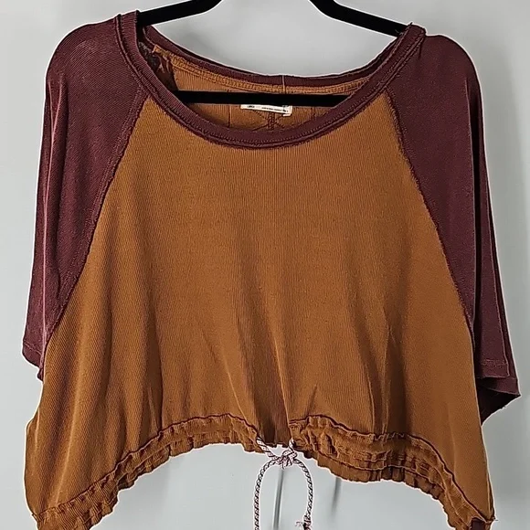We The Free Burgundy and Mustard Top - Picture 1 of 14